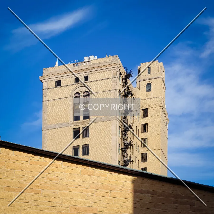 Upper floors from the southwest; February 21, 2022