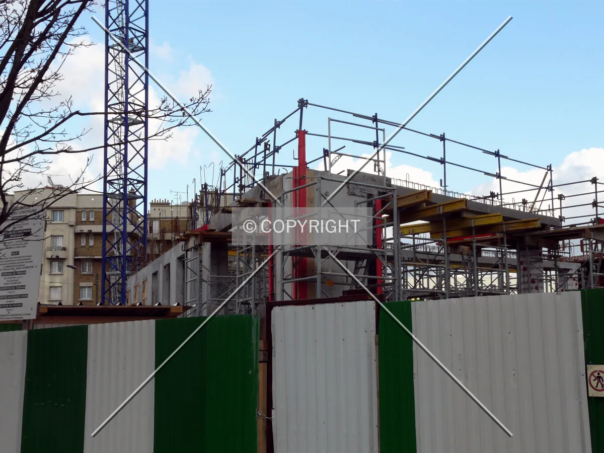 West corner rising above the site fence