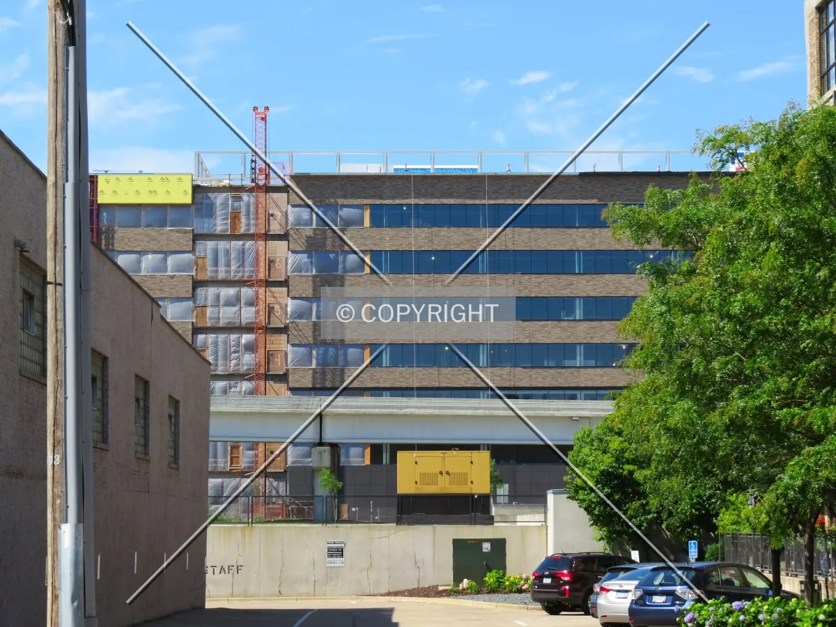 View to the southwest from 3rd Street North