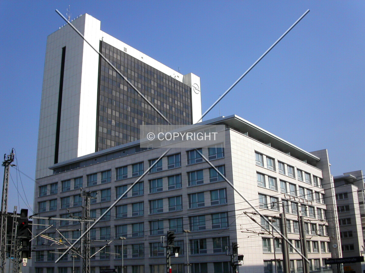 The building as seen from Friedrichstrasse train station