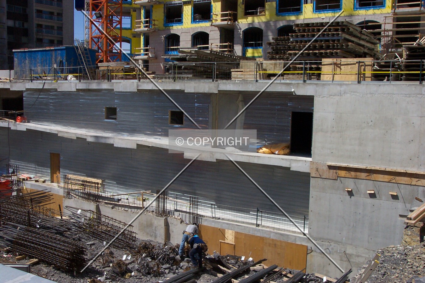 The two levels of the underground parking, as seen from Albert Street, prior to the second tower being built