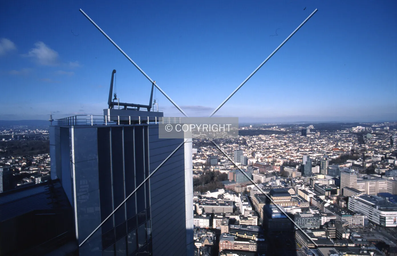 View over Frankfurt in the northeastern direction; as seen from the highest rooftop