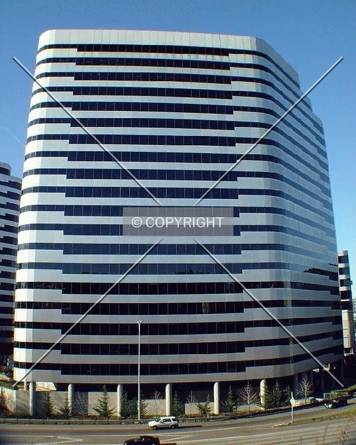 The east tower sits right on top of the Interstate 5 expressway