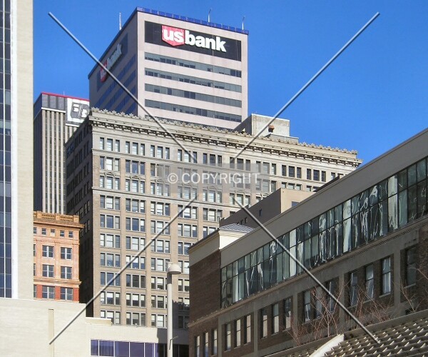 Upper floors from 3rd Street, US Bank Plaza rising behind