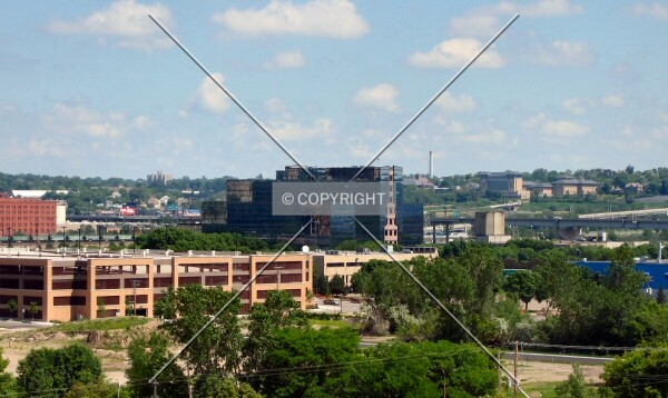 Distant view to the north from the stair tower above the Wabasha Street Caves