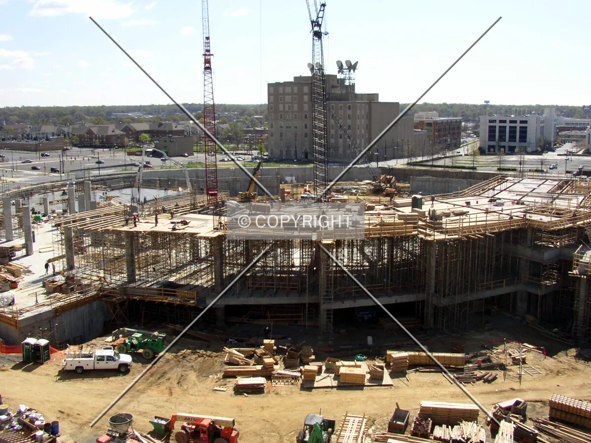 Overview of the entire site from atop the Bank of America garage from the west