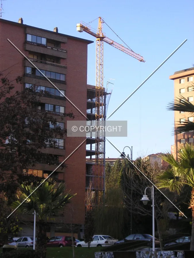 View from the distance as the building rises