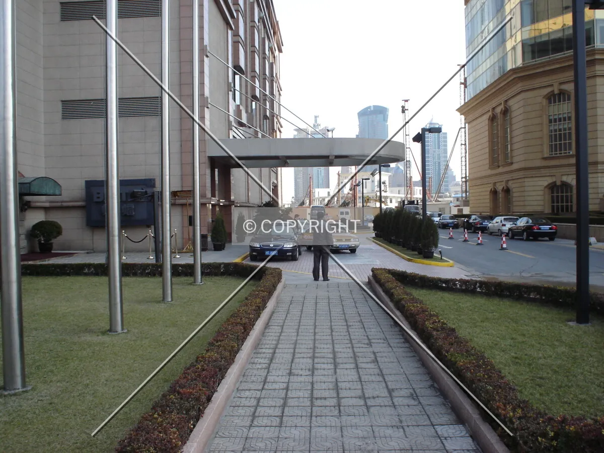 Side view of the entrance
