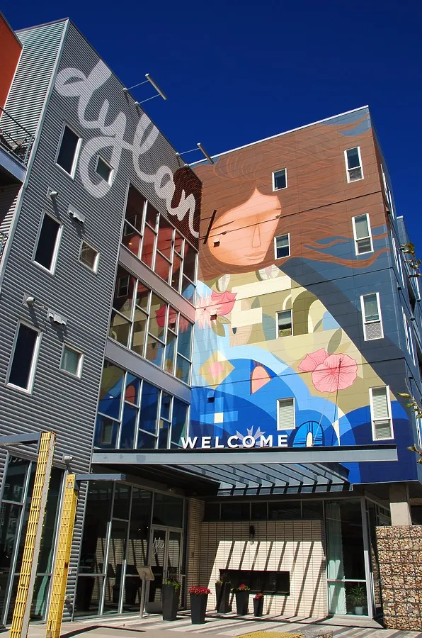 Mural and the main entrance area
