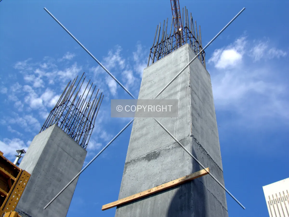 Looking up a concrete support on the southeast corner