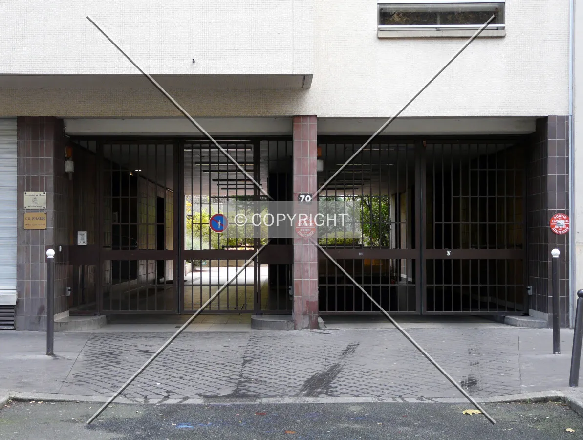 Building and parking entrances on the north side
