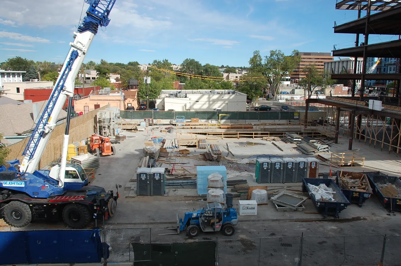 Elevated view of the worksite