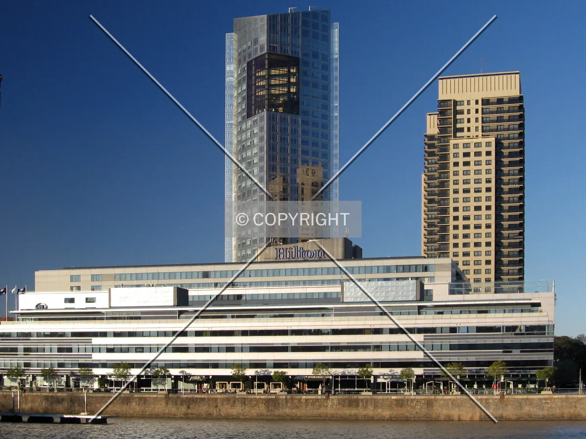 View across the dock three of Puerto Madero