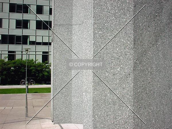 Detailed view of the stone facade