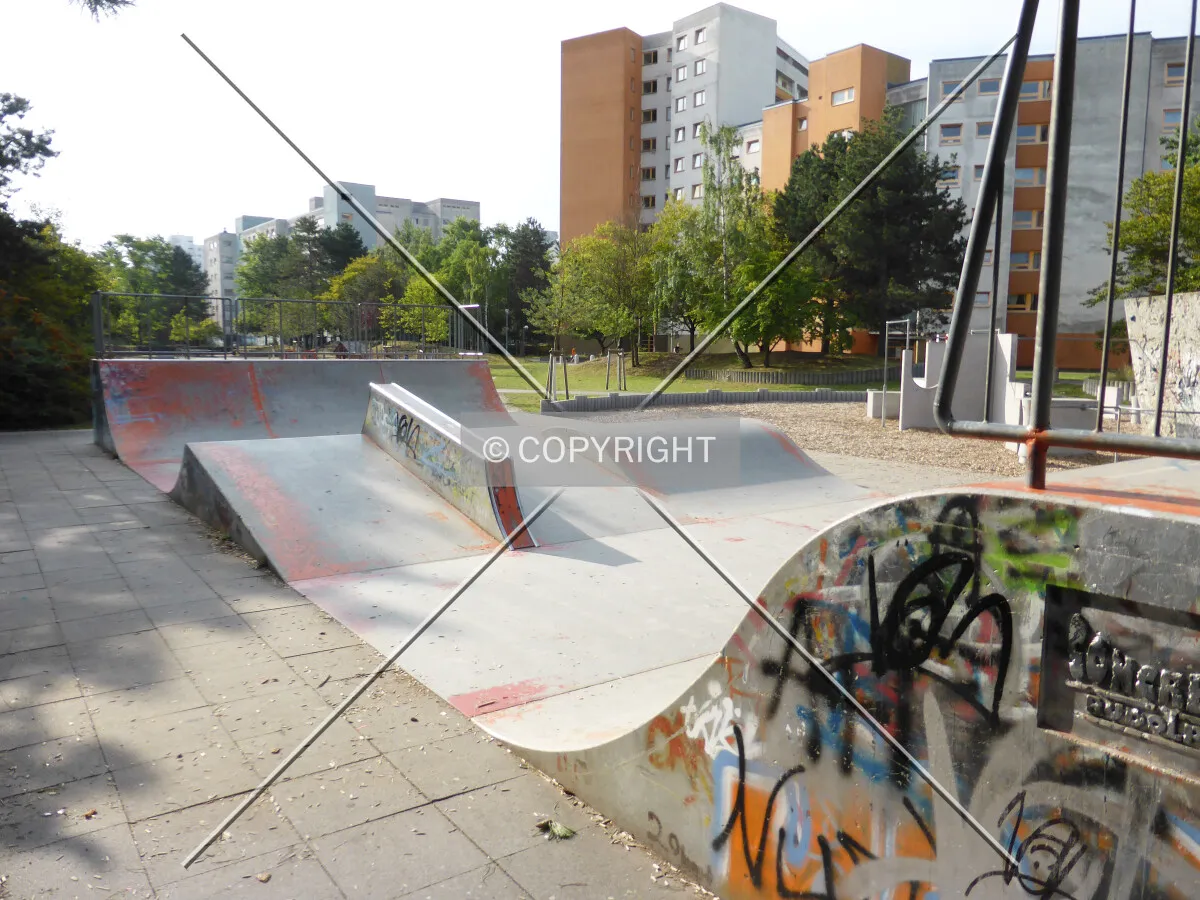 Quarter pipes and skating park