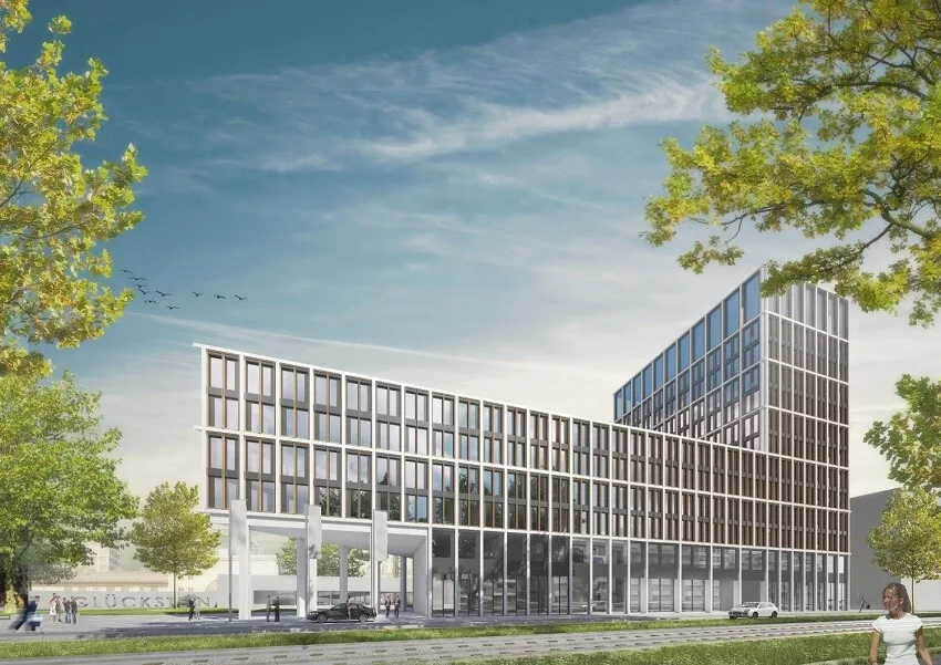 The proposed high-rise building of GERCHGROUP at Mannheim Hauptbahnhof (main train station)