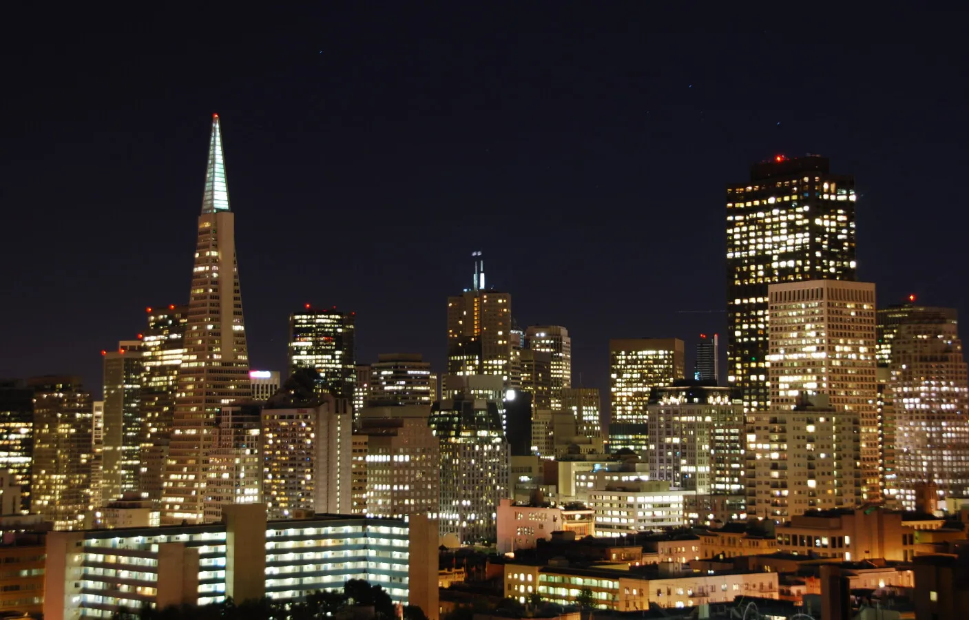 Night skyline view from the Russian Hills