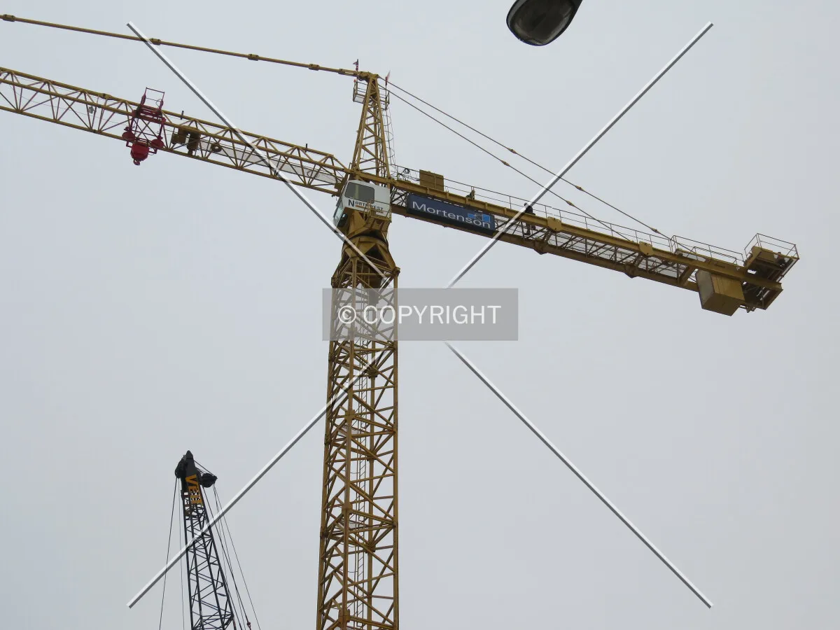 Tower crane being installed