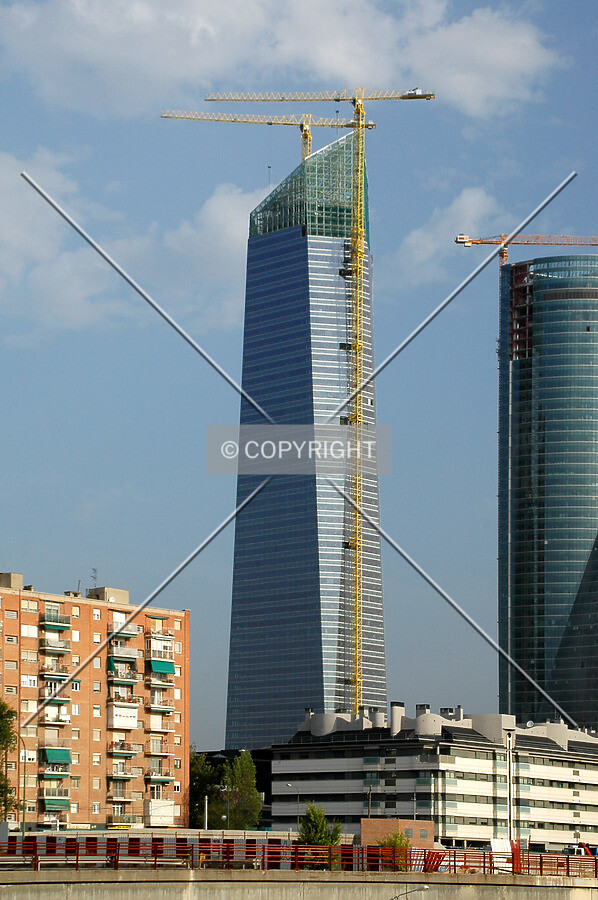 As seen from Paseo de la Castellana
