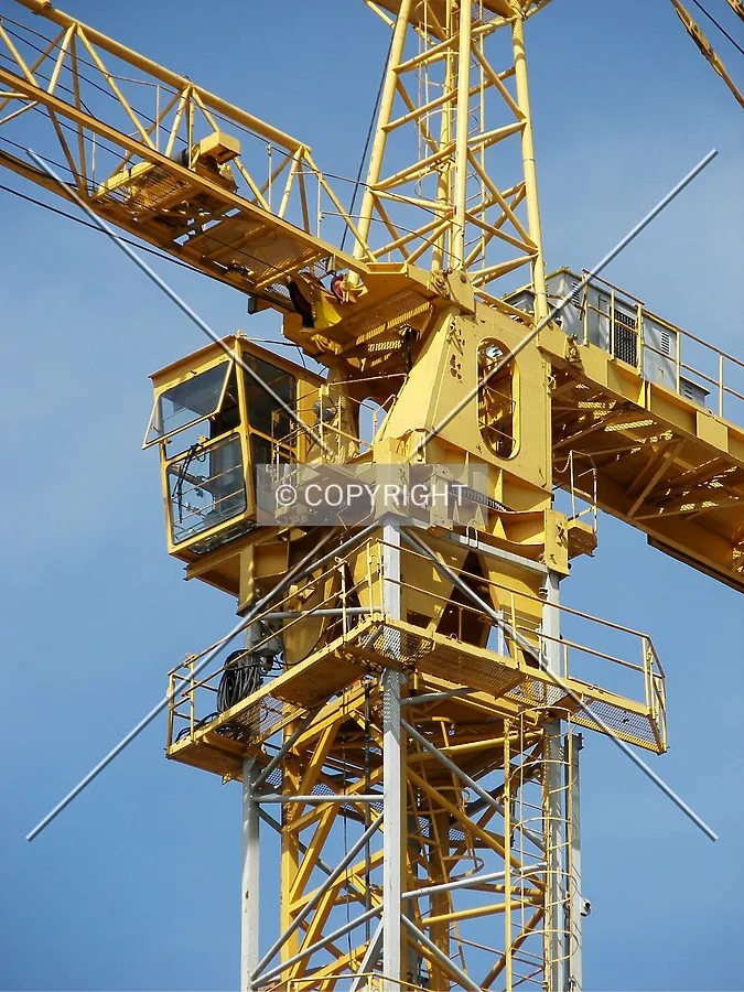 Detailed view of the tower crane