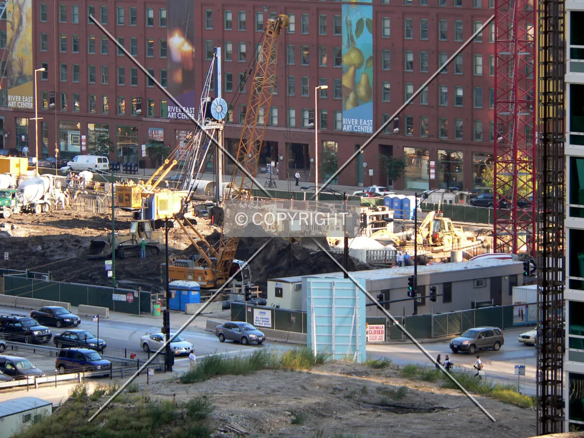 View to the southeast from the top of a parking structure