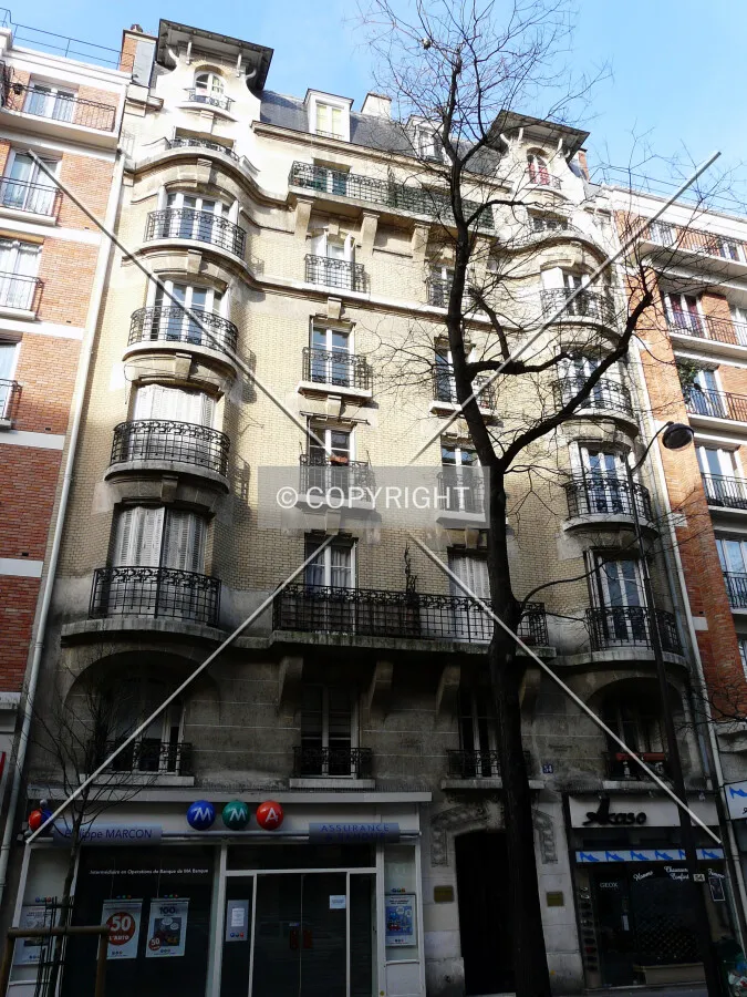 Front side from across Rue de Tolbiac