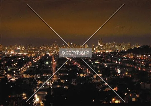 Glowing city skyline from Bernal Heights