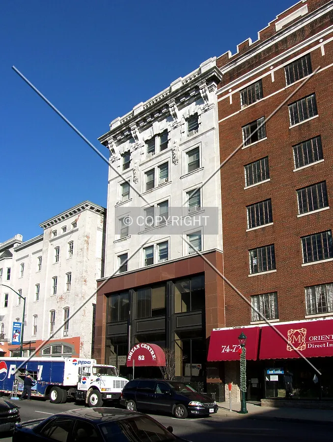View from the south across Washington Street