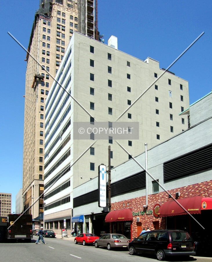 View from the southeast along Commerce Street