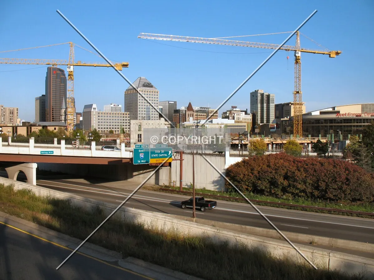 View to the east across Interstate 35E