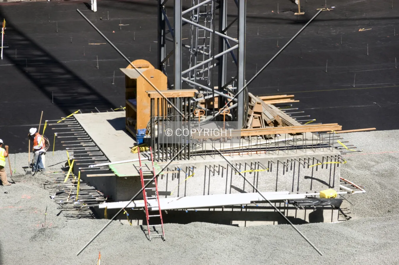 Tower crane foundation from the west