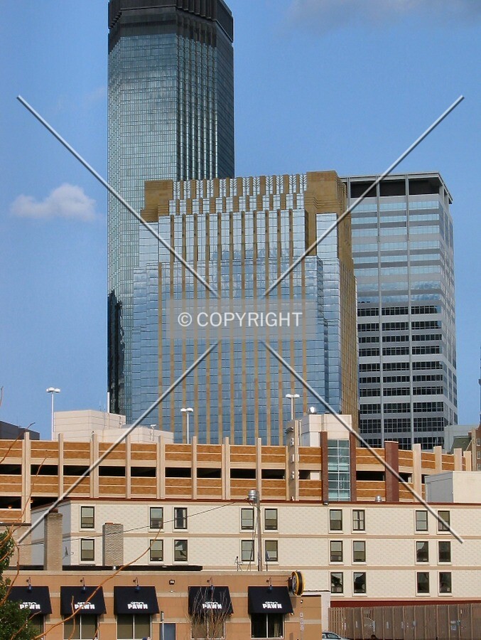 Distant view to the east from 12th Street North, IDS Tower and US Bancorp Center in background
