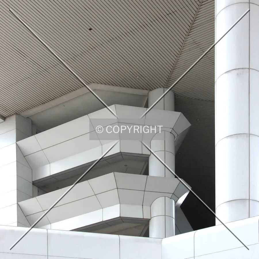View of facade near the entrance to the shopping arcade