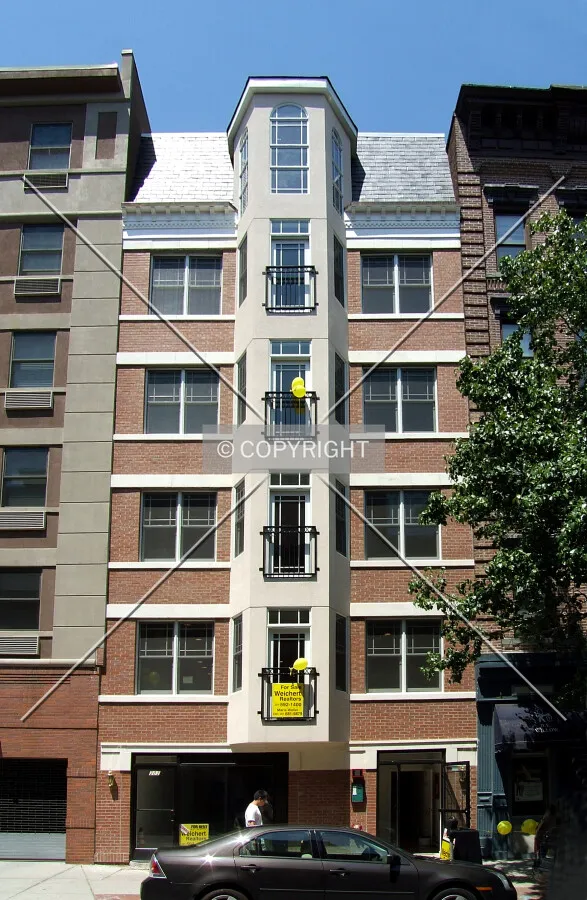 View from the southwest across 1st Street