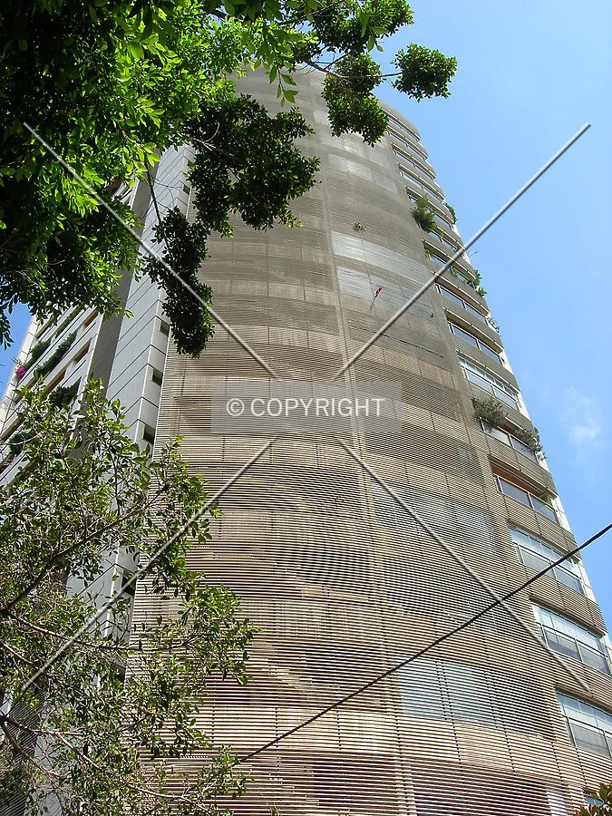 Looking up from street level