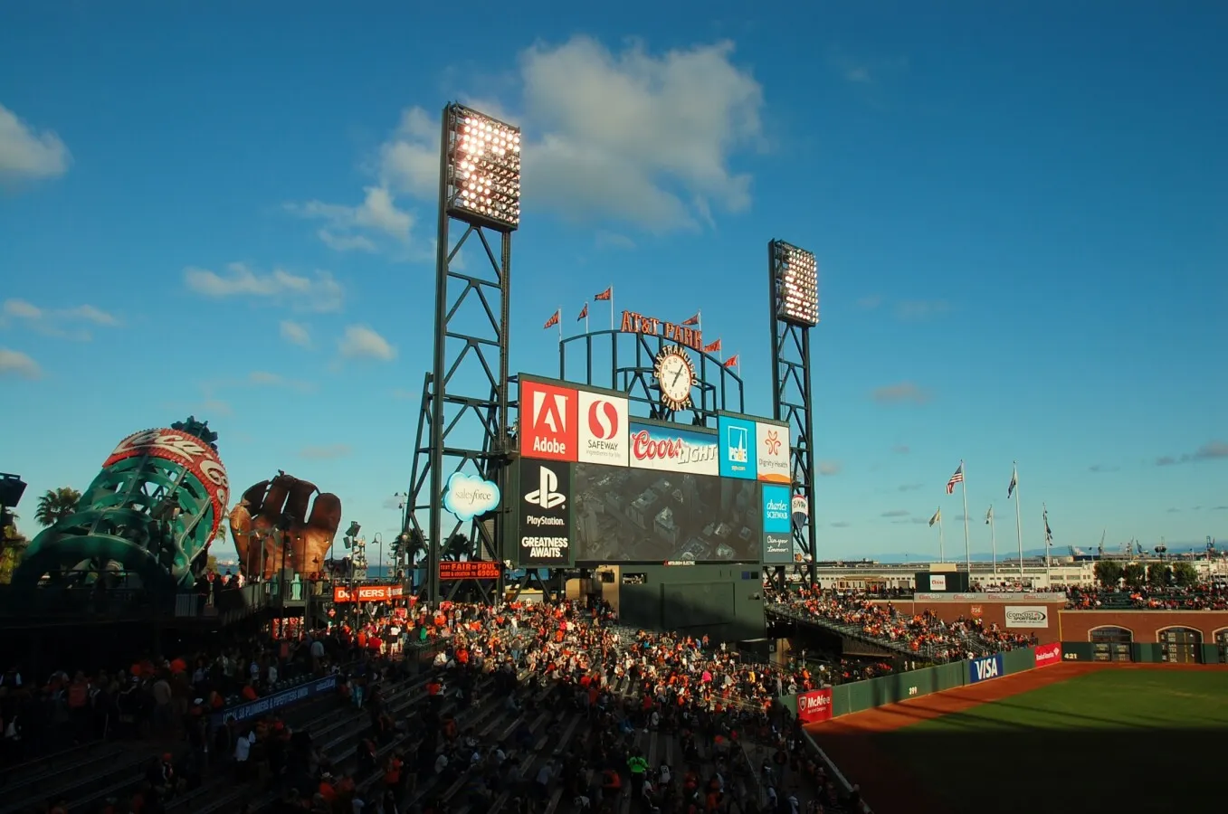 Wide angle view of the scoreboard