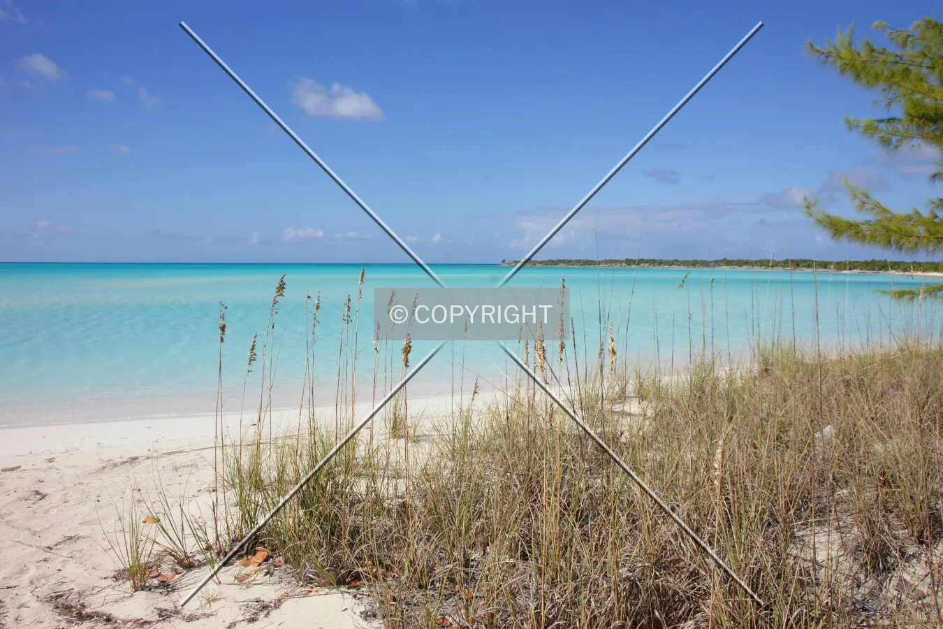 romantic beach on the Bahamas