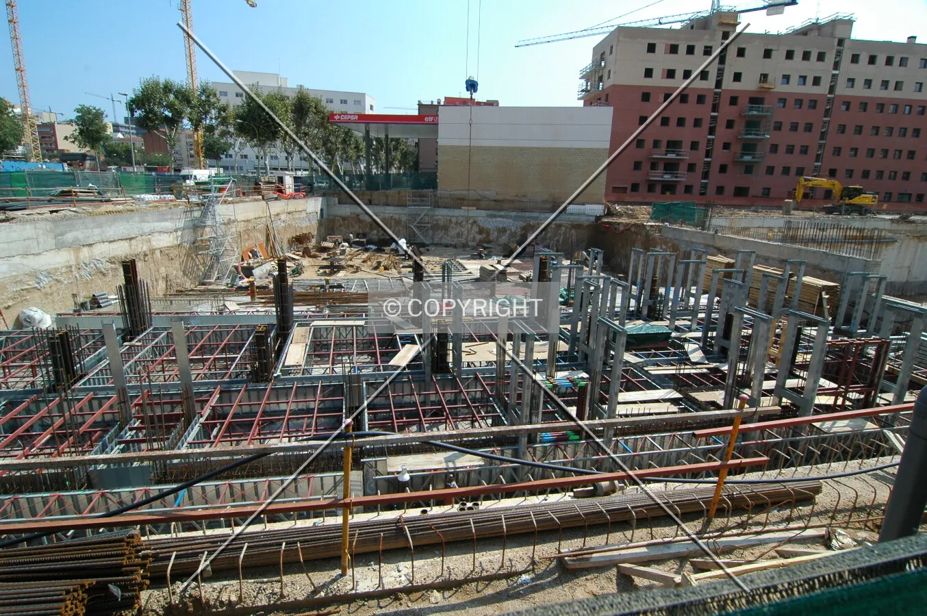 View of the construction side from the north