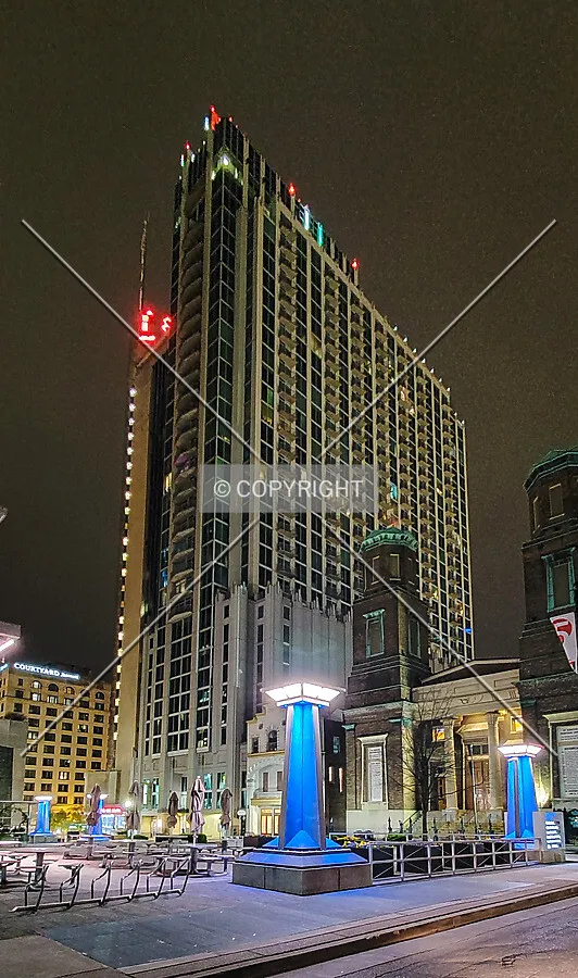 Northwest view at night; March 30, 2020