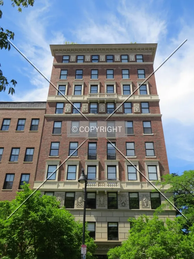 Full front elevation from across Beacon Street
