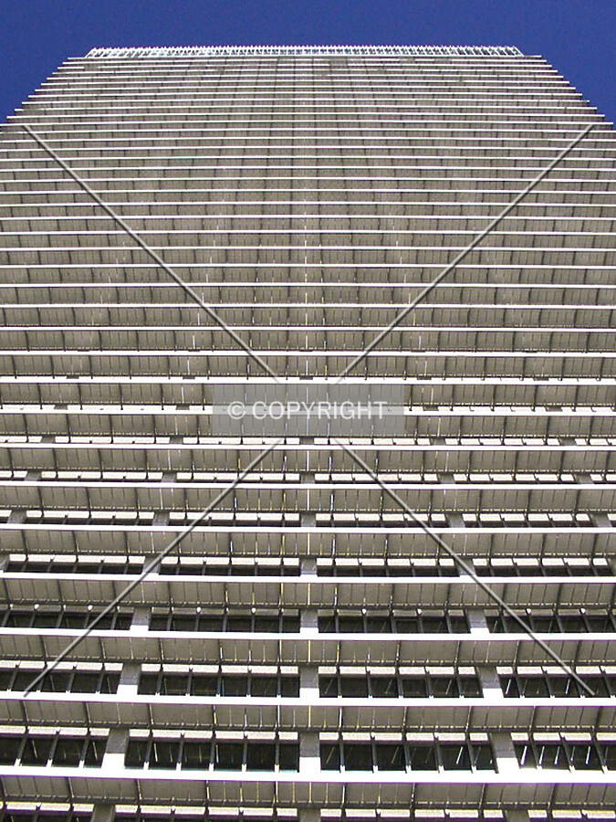 Looking up the south façade