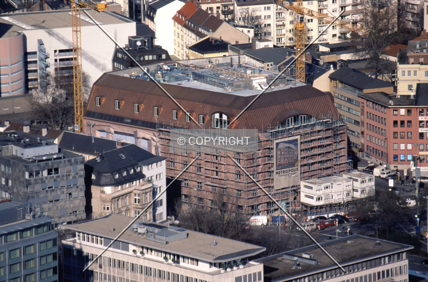 The building during its construction phase