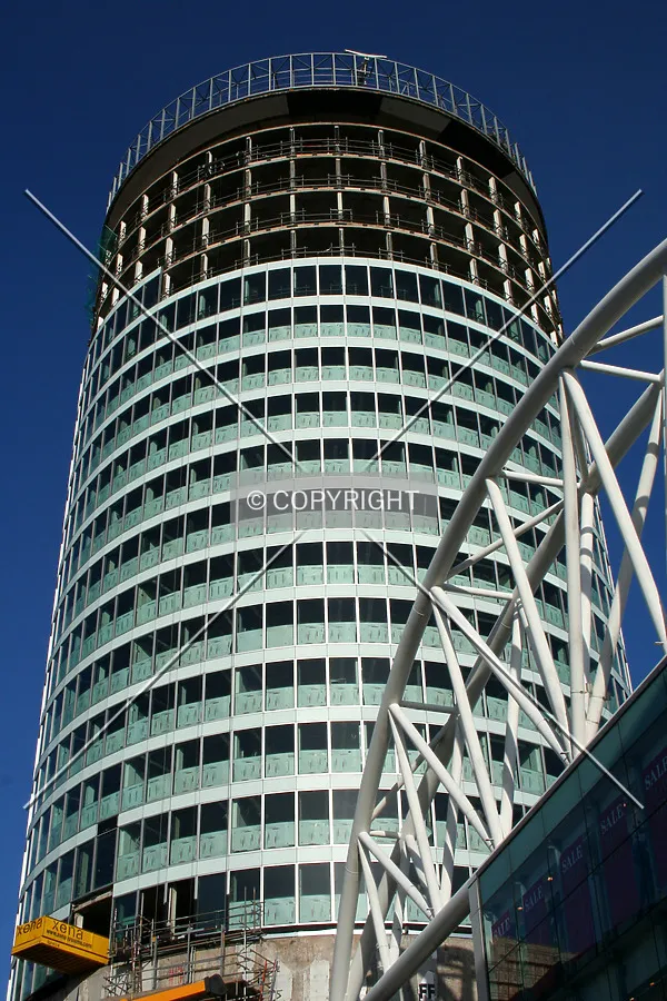 Looking up at the facade progress