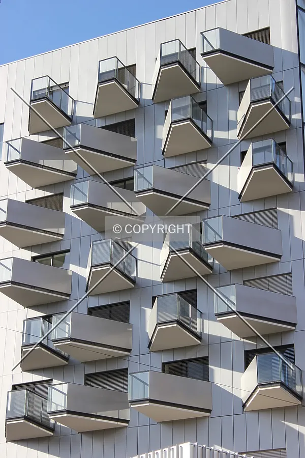 Balconies on the east face.