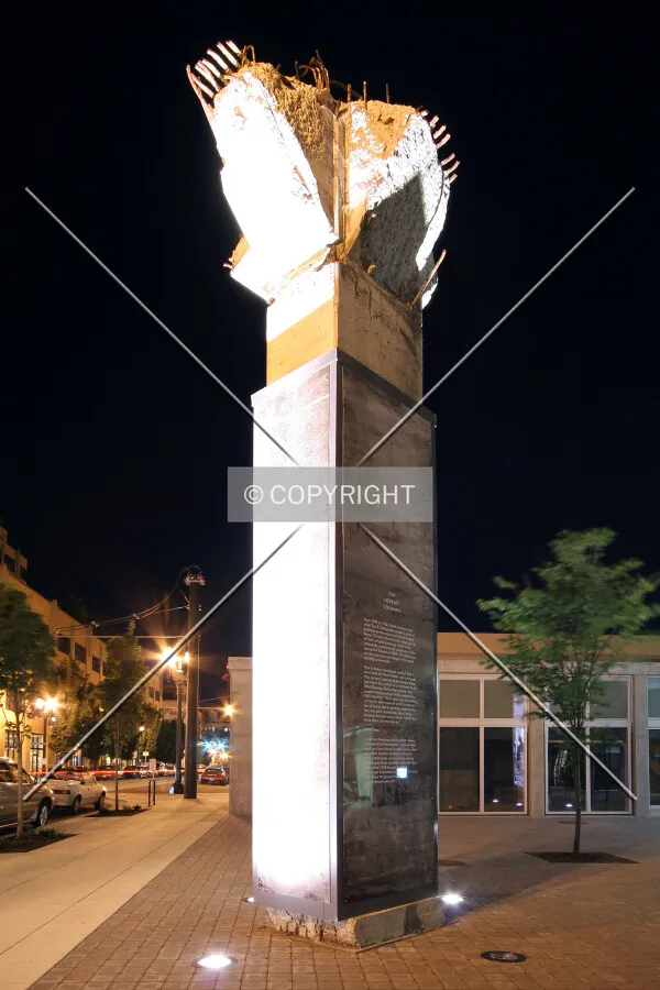 Column replica in front of the western side