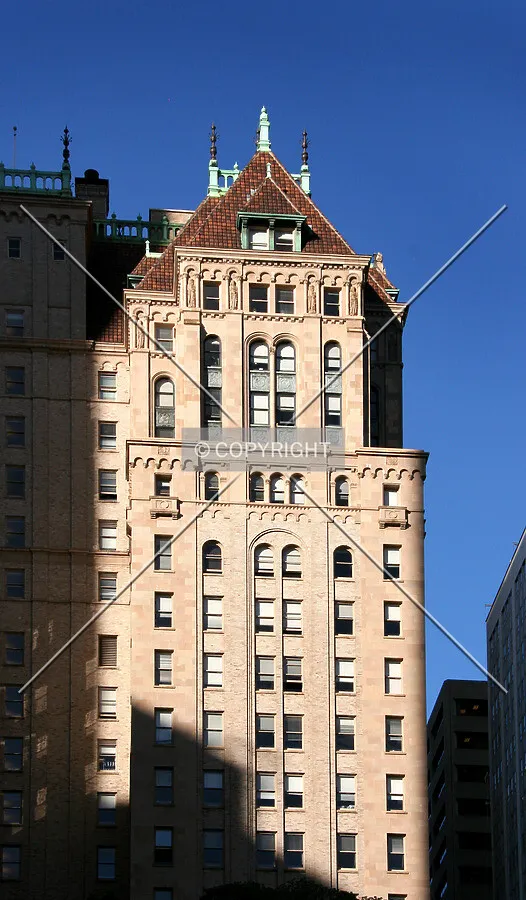 East tower shines as the late-day shadows progress