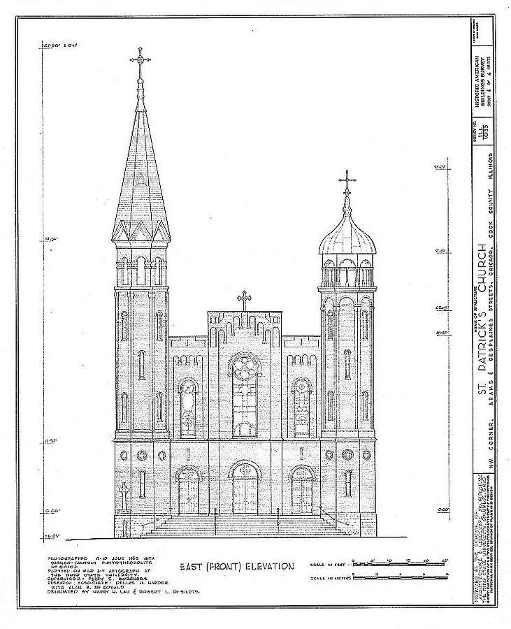 East (front) elevation drawing