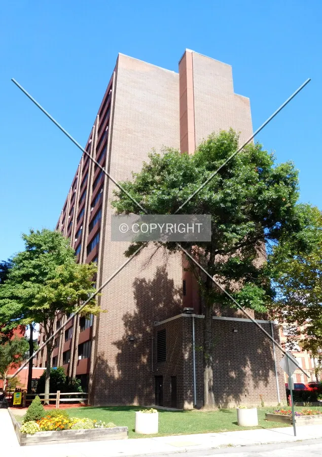 From Vine Street to the southwest