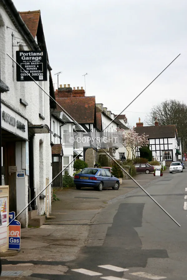 View looking up through the village centre