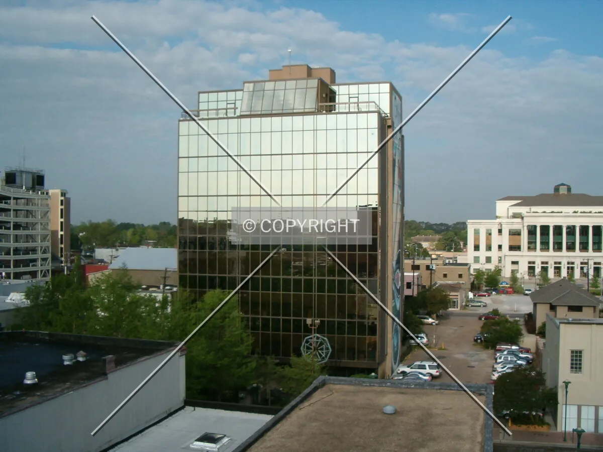 View from neighboring building looking west